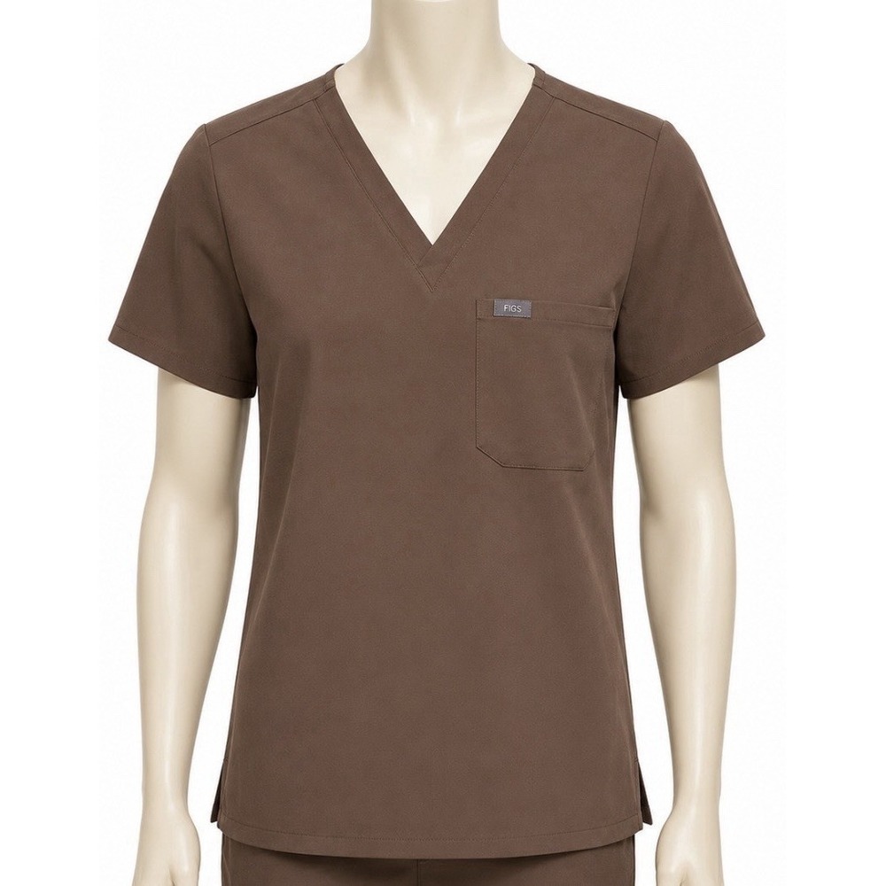 FIGS Women's Catarina Short Sleeve Shirt Top Scrub Small Smokey Mauve 3925